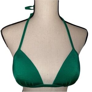 Green Triangle Cup Summer Bikini Swimwear Tie Top Size 36B